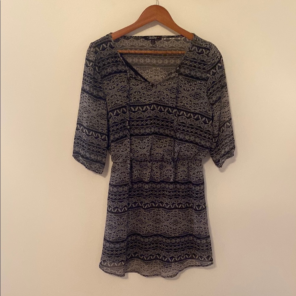 Patterned Black and Gray Women's Top